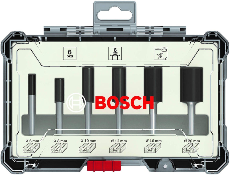 Bosch komplet ravnih glodala, 6 komada, prihvat od 6 mm - 2607017465