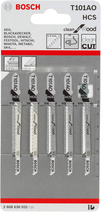 Bosch list ubodne testere T 101 AO Clean for Wood - pakovanje 5 komada - 2608630031