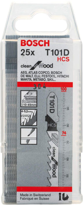 Bosch list ubodne testere T 101 D Clean for Wood - pakovanje 25 komada - 2608633577