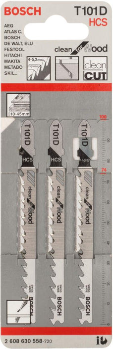 Bosch list ubodne testere T 101 D Clean for Wood - pakovanje 3 komada - 2608630558