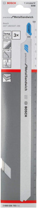 Bosch list ubodne testere T 1018 AFP Precision for Metal-Sandwich - pakovanje 3 komada - 2608636793