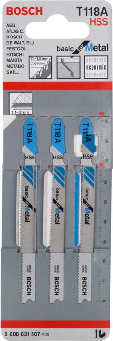 Bosch list ubodne testere T 118 A Basic for Metal - pakovanje 3 komada - 2608631507