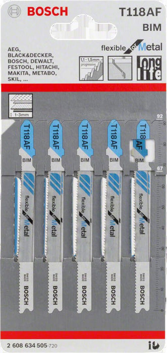 Bosch list ubodne testere T 118 AF Flexible for Metal - pakovanje 5 komada - 2608634505