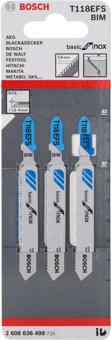 Bosch list ubodne testere T 118 EFS Basic for Inox - pakovanje 3 komada - 2608636499