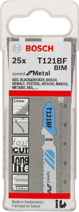Bosch list ubodne testere T 121 BF Speed for Metal - pakovanje 25 komada - 2608636703