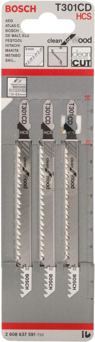 Bosch list ubodne testere T 301 CD Clean for Wood - pakovanje  3 komada - 2608637591