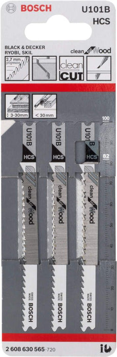 Bosch list ubodne testere U 101 B Clean for Wood - pakovanje 3 komada - 2608630565