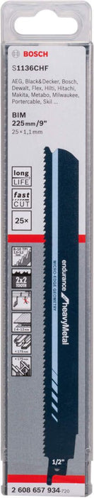 Bosch list univerzalne testere S 1136 CHF Endurance for Heavy Metal - pakovanje 5 komada - 2608657526