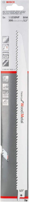 Bosch list univerzalne testere S 1210 VF Heavy for Wood and Metal - pakovanje 5 komada - 2608657612