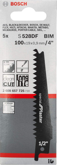 Bosch list univerzalne testere S 528 DF Special for Plaster - pakovanje od 5 komada - 2608657725
