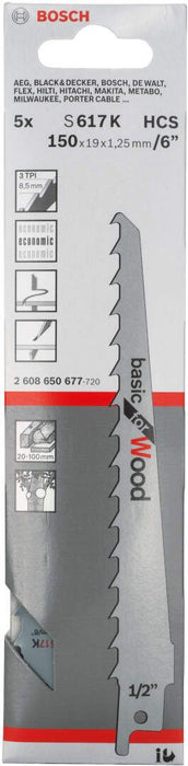 Bosch list univerzalne testere S 617 K Basic for Wood - pakovanje 2 komada - 2608650616