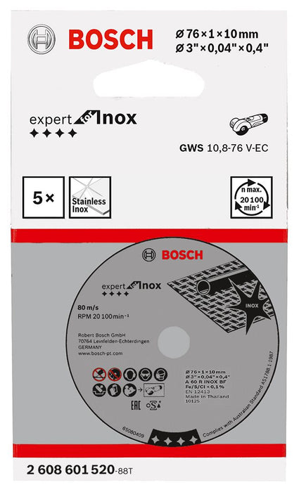 Bosch rezna ploča Expert for Inox 76x1x10 mm za GWS 12V-76 pakovanje od 5 komada - 2608601520