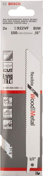 Bosch list univerzalne testere S 922 VF Flexible for Wood and Metal - pakovanje 25 komada - 2608657558