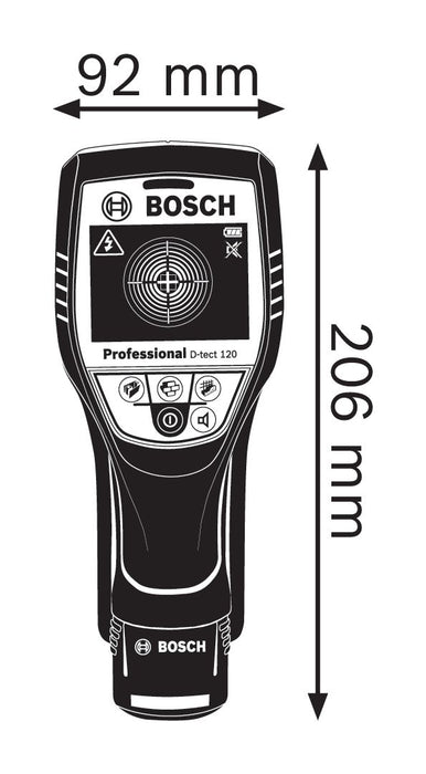 Detektor struje - kablova pod naponom Bosch D-Tect 120 Solo; bez baterija i punjača; L-Boxx (0601081308)