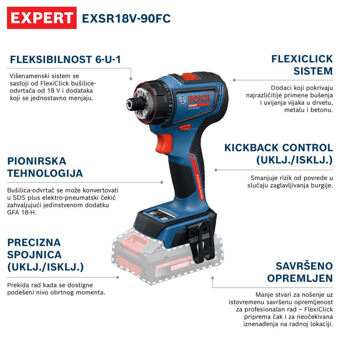 Bosch EXPERT akumulatorska bušilica-odvrtač EXSR18V-90FC (06019R2001)-SBT Alati Beograd