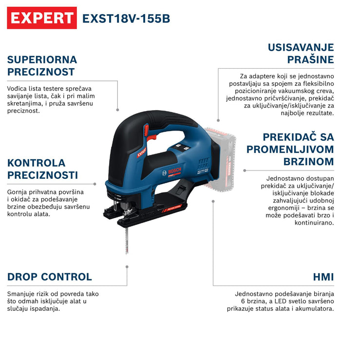 Bosch EXPERT akumulatorska ubodna testera EXST18V-155B (06015B1100)-SBT Alati Beograd