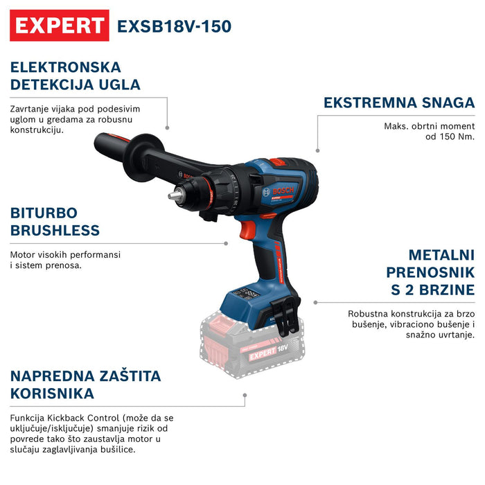 Bosch EXPERT akumulatorska bušilica-odvrtač EXSB18V-150 (06019R3200)-SBT Alati Beograd