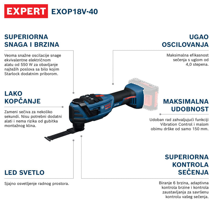 Bosch EXPERT akumulatorski višenamenski sekač EXOP18V-40 (06012C0101)-SBT Alati Beograd