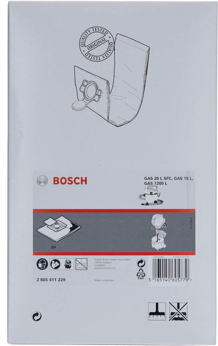 Bosch kesa od flisa za usisivač Bosch GAS 15 PS; GAS 20 L SFC (5 komada) - 2605411229
