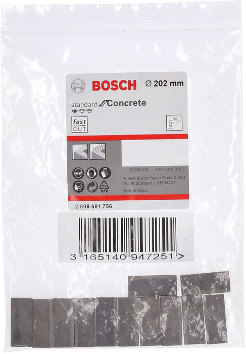 Segmenti za Bosch dijamantsku krunu Standard for Concrete 200mm - pakovanje 12 komada (2608601756)