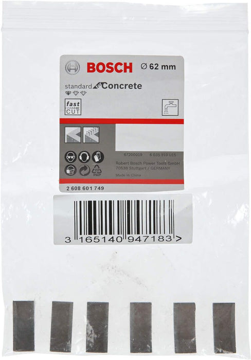 Segmenti za Bosch dijamantsku krunu Standard for Concrete 62mm - pakovanje 6 komada (2608601749)