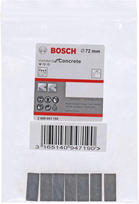 Segmenti za Bosch dijamantsku krunu Standard for Concrete 72mm - pakovanje 7 komada (2608601750)