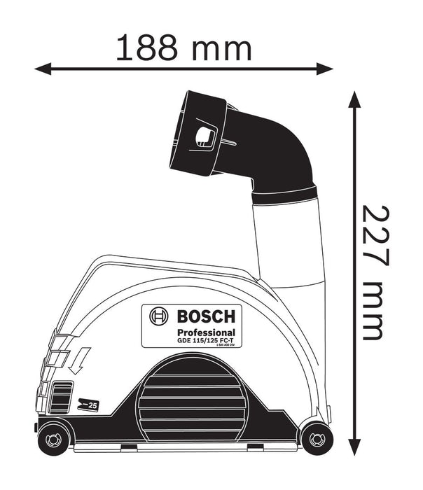 Usisni štitnik Bosch GDE 115/125 FC-T za male brusilice (1600A003DK)