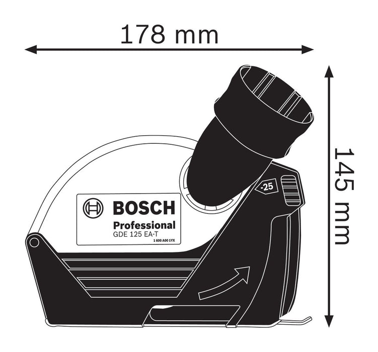 Usisni štitnik Bosch GDE 125 EA-T za male brusilice (1600A003DJ)