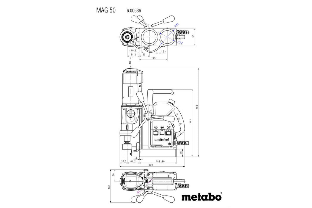 Magnetna bušilica Metabo MAG 50; 1200W (600636500)-SBT Alati Beograd