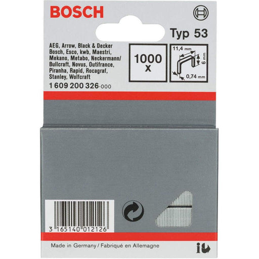 Bosch spajalica od tanke žice tip 53 11,4 x 0,74 x 6 mm - 1609200326