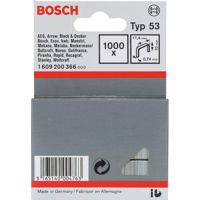 Bosch spajalica od tanke žice tip 53 11,4 x 0,74 x 10 mm 1000kom - 1609200366