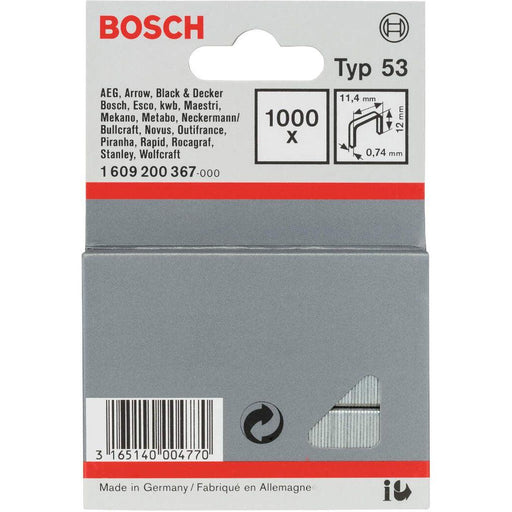 Bosch spajalica od tanke žice tip 53 11,4 x 0,74 x 12 mm 1000kom - 1609200367
