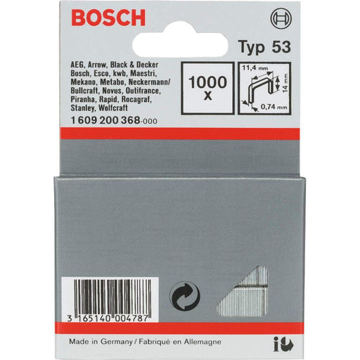 Bosch spajalica od tanke žice tip 53 11,4 x 0,74 x 14 mm 1000kom - 1609200368