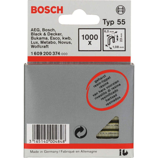 Bosch spajalica sa uskim leđima tip 55 obložena smolom 6 x 1,08 x 23 mm - 1609200374