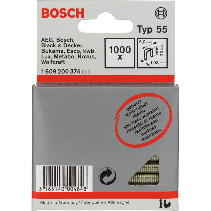 Bosch spajalica sa uskim leđima tip 55 obložena smolom 6 x 1,08 x 23 mm - 1609200374