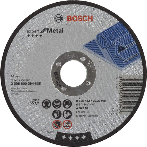 Bosch rezna ploča ravna Expert for Metal A 30 S BF, 125 mm, 2,5 mm - 2608600394