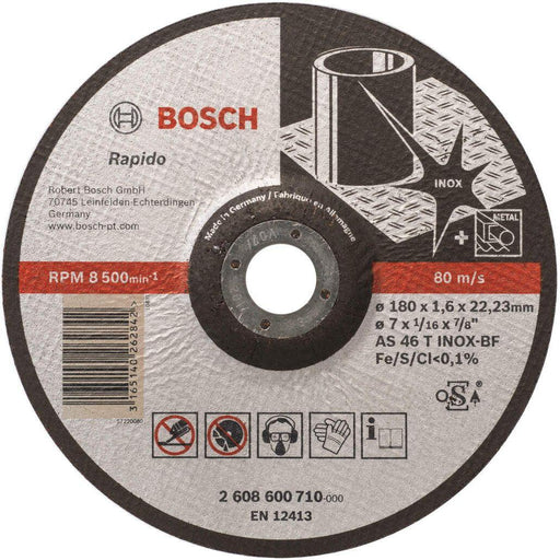 Bosch rezna ploča ispupčena Expert for Inox - Rapido AS 46 T INOX BF, 180 mm, 1,6 mm - 2608600710