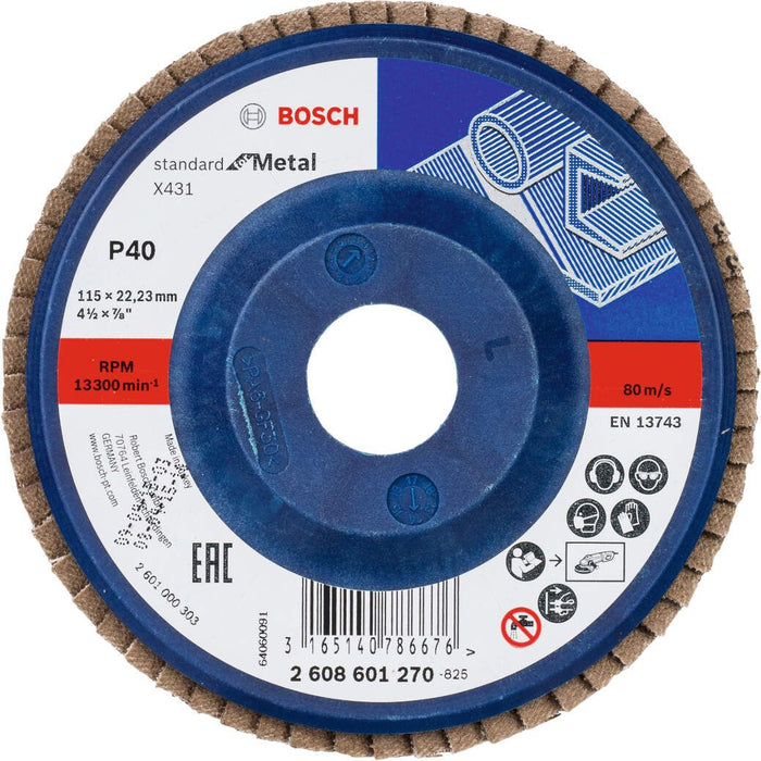 Bosch lamelni brusni disk X431, Standard for Metal 115 mm, 22,23 mm, 40 - 2608601270