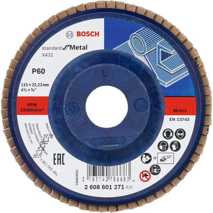 Bosch lamelni brusni disk X431, Standard for Metal 115 mm, 22,23 mm, 60 - 2608601271