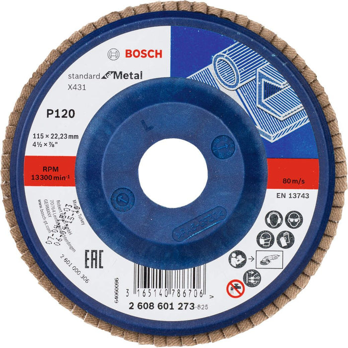 Bosch lamelni brusni disk X431, Standard for Metal 115 mm, 22,23 mm, 120 - 2608601273