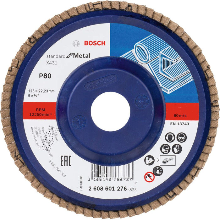 Bosch lamelni brusni disk X431, Standard for Metal 125 mm, 22,23 mm, 80 - 2608601276