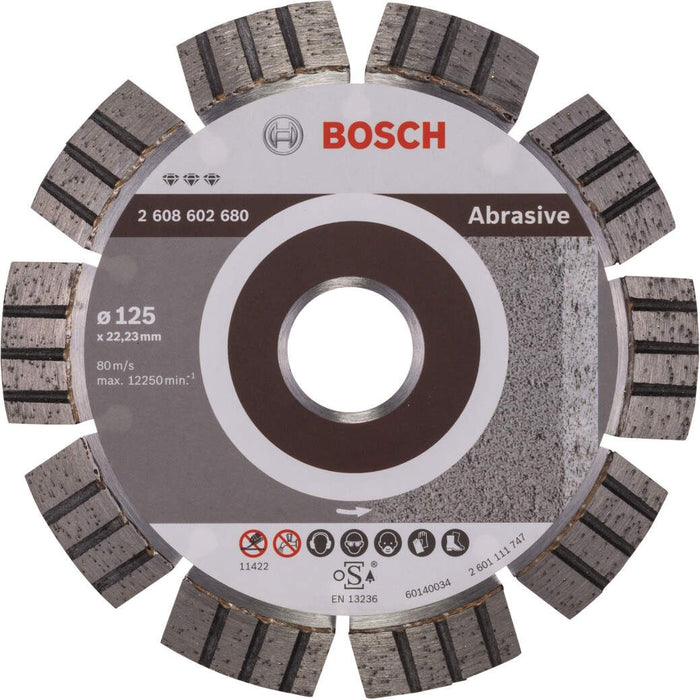 Bosch dijamantska rezna ploča Best for Abrasive 125 x 22,23 x 2,2 x 12 mm - 2608602680