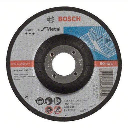 Bosch Rezna ploča ispupčena Standard for Metal A 30 S BF, 115 mm, 22,23 mm, 2,5 mm, Kolenasti