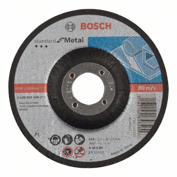 Bosch Rezna ploča ispupčena Standard for Metal A 30 S BF, 115 mm, 22,23 mm, 2,5 mm, Kolenasti