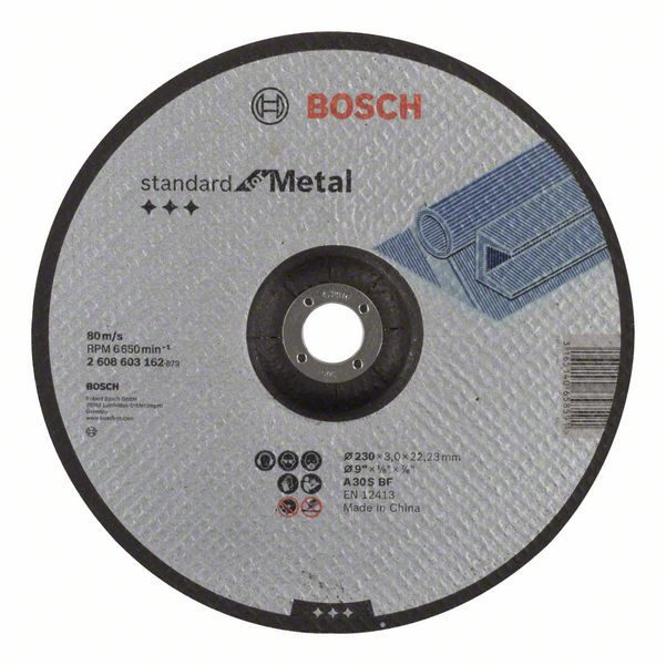 Bosch Rezna ploča ispupčena Standard for Metal A 30 S BF, 230 mm, 22,23 mm, 3,0 mm, Kolenasti