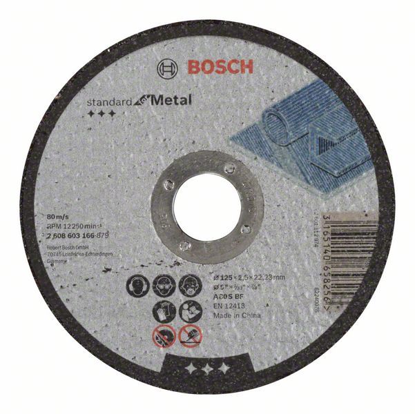 Bosch Rezna ploča ravna Standard for Metal A 30 S BF, 125 mm, 22,23 mm, 2,5 mm, Ravni