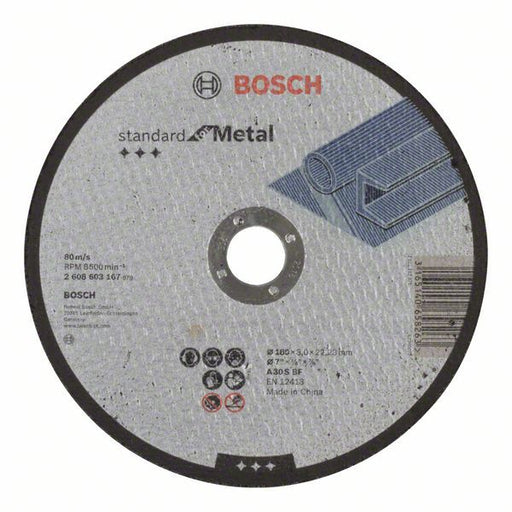 Bosch Rezna ploča ravna Standard for Metal A 30 S BF, 180 mm, 22,23 mm, 3,0 mm, Ravni