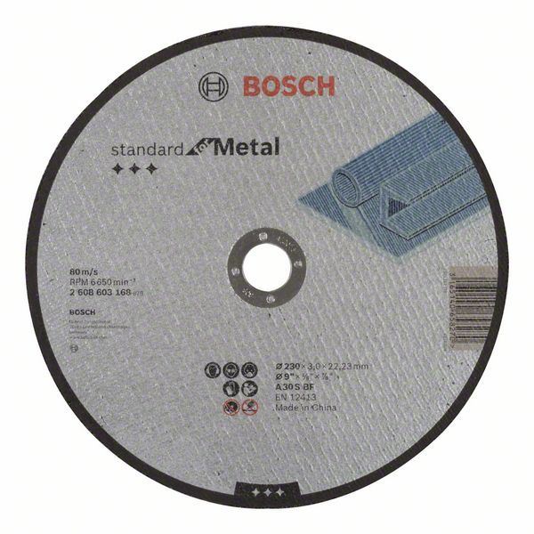 Bosch Rezna ploča ravna Standard for Metal A 30 S BF, 230 mm, 22,23 mm, 3,0 mm, Ravni