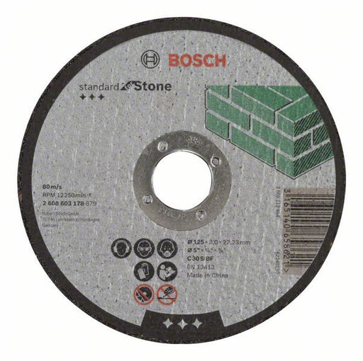 Bosch Rezna ploča ravna Standard for Stone C 30 S BF, 125 mm, 22,23 mm, 3,0 mm, Ravni