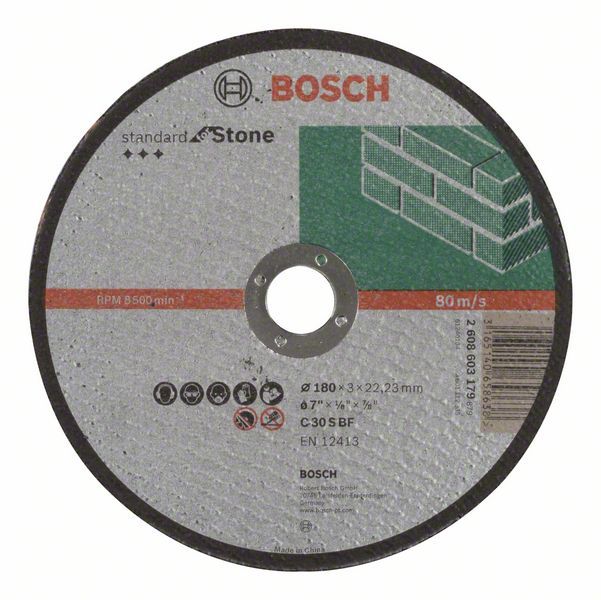 Bosch Rezna ploča ravna Standard for Stone C 30 S BF, 180 mm, 22,23 mm, 3,0 mm, Ravni